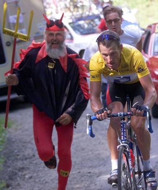 Il diavolo tifoso e il corridore diavolo: Didi Senft e Lance Armstrong. Bettini